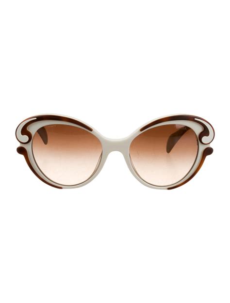 prada oversize flat top sunglasses rimless|Prada sunglasses with rhinestones.